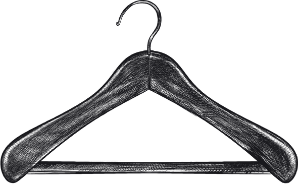 Clothes hanger vintage sketch